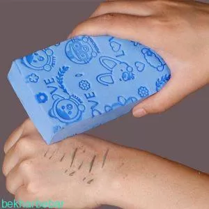 اسفنج حمام لایه بردار بدن و صورت جنس اصل