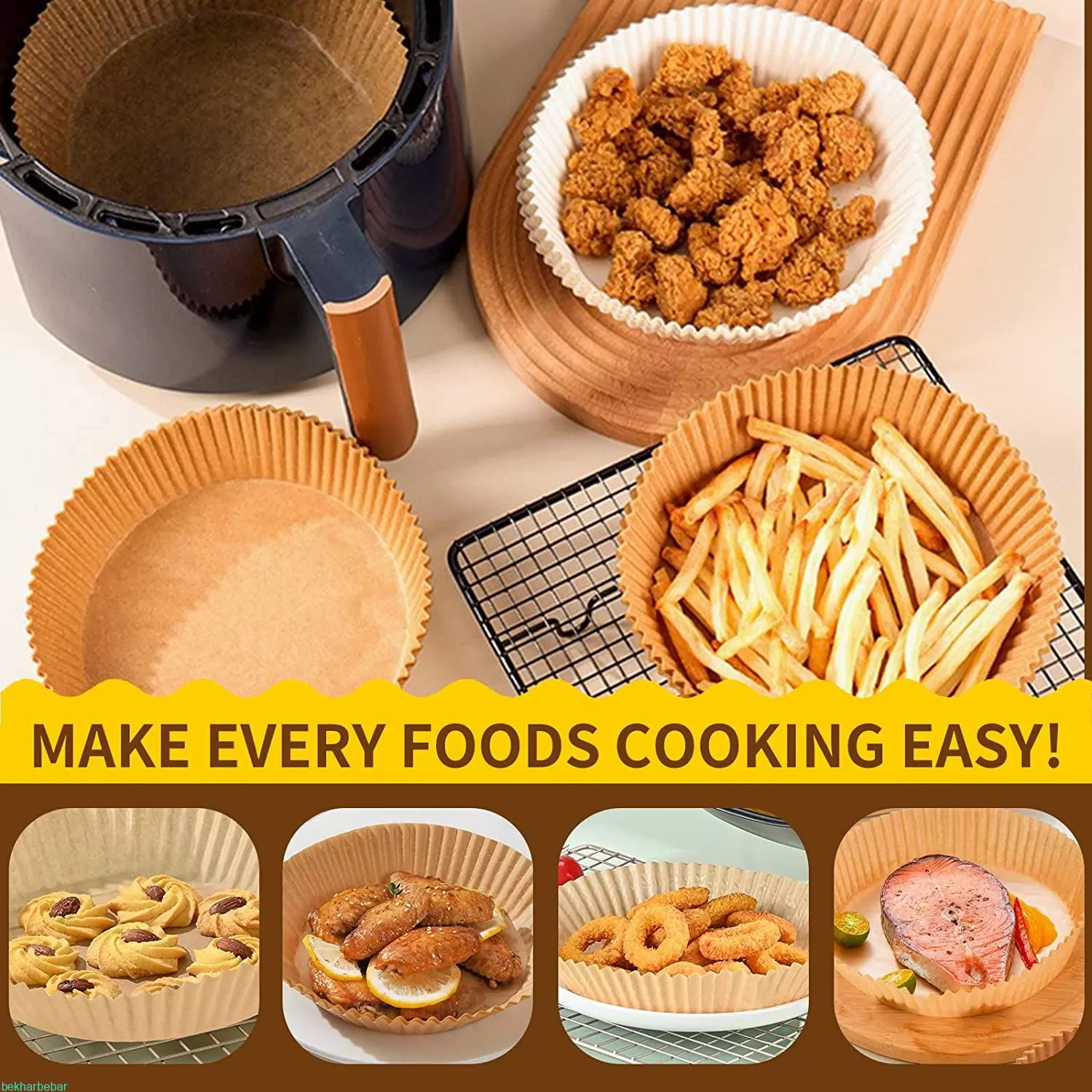 کاغذ نسوز سرخ کن بدون روغن