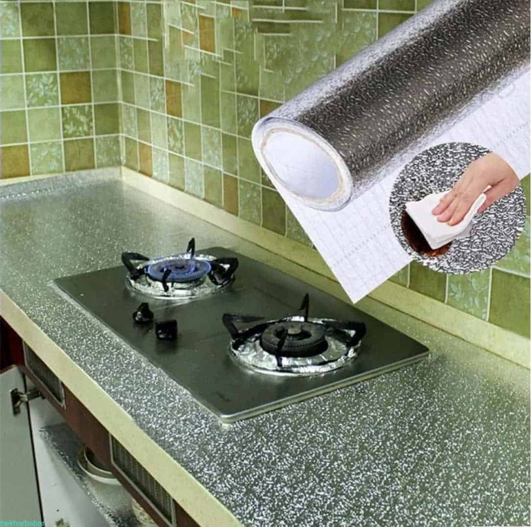 روکش کابینت نقره ای و طلایی برچسب و فویل در متراژ مختلف