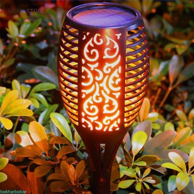 چراغ بدون نیاز به برق فضای سبز طرح شعله