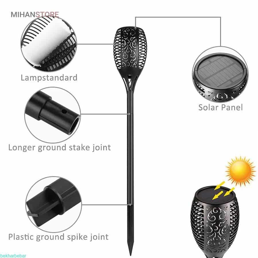 چراغ خورشیدی فضای سبز طرح شعله