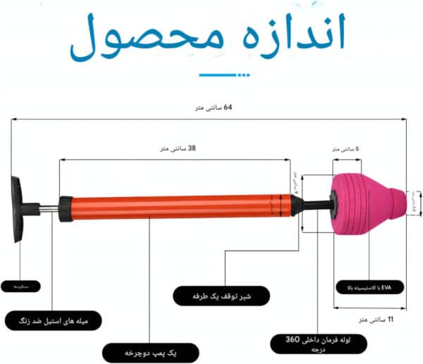 تلمبه پمپی چاه بازکن دستی توالت