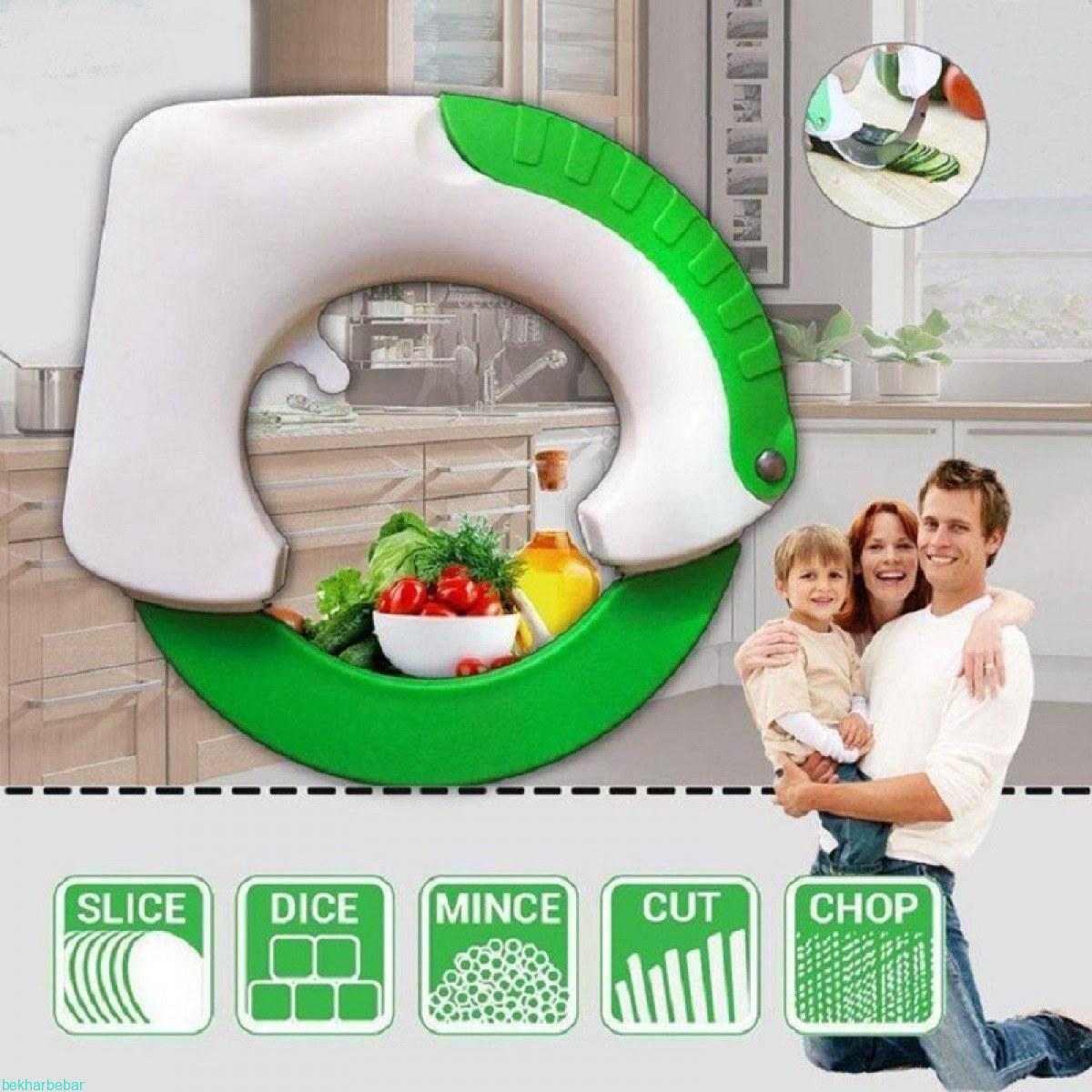 چاقوی گرد آشپزخانه چندکاره برای برش پیتزا و سبزی مجیک نایف